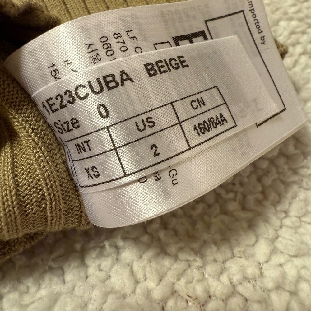 ba&sh Beige Cubalt Ribbed Knit Button Front Crop Tank Top - Picture 8 of 11